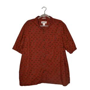 DULUTH TRADING CO. $45 Men's BBQ Relaxed Fit Short Sleeve Shirt Tractor Print XL